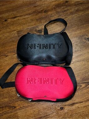 NFINITY Cheer Shoe Case Hard Shell Black  Red Zipper Shoulder Strap Embossed